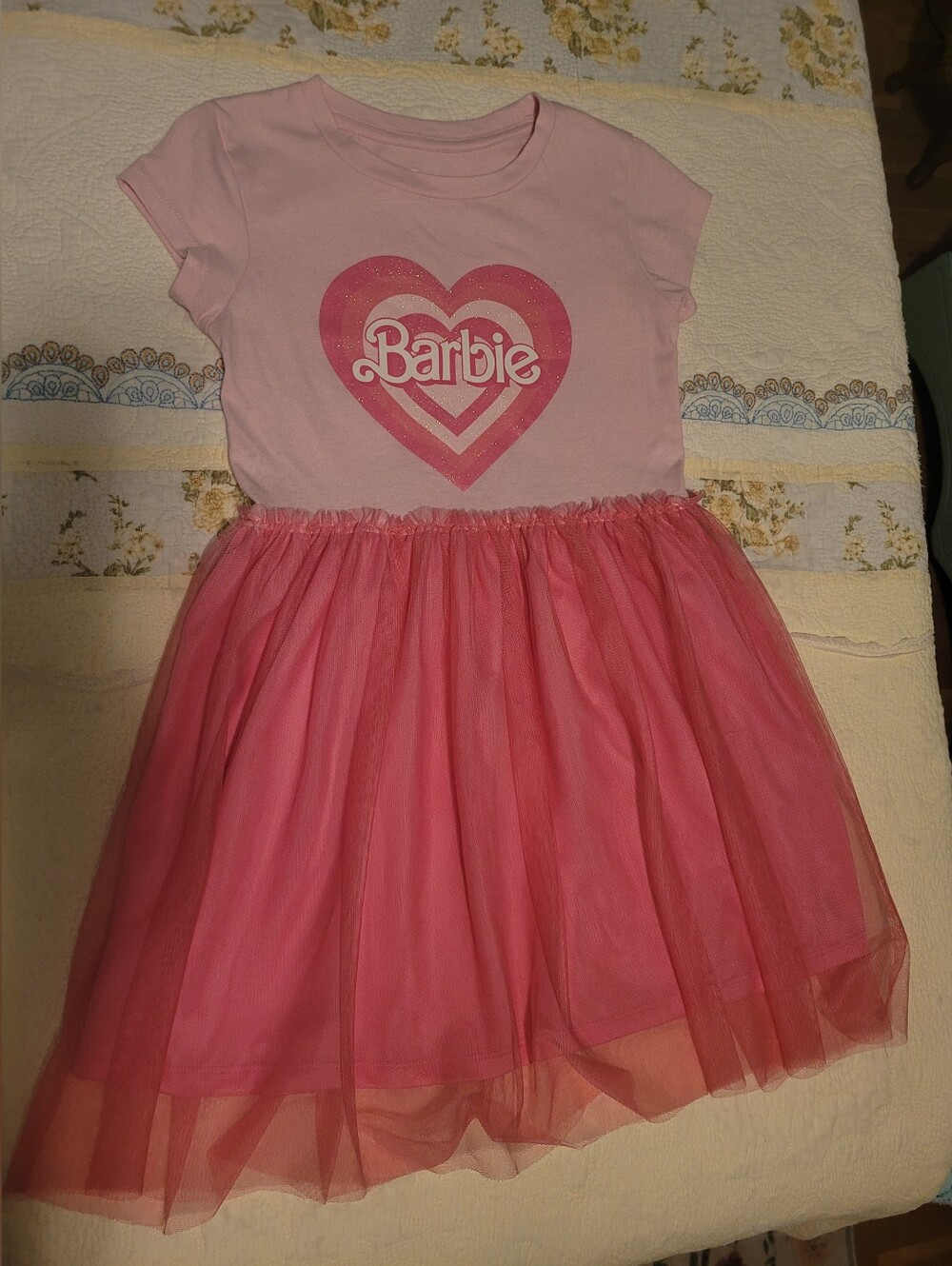 Barbie Pink Heart Logo Tulle Skirt Dress